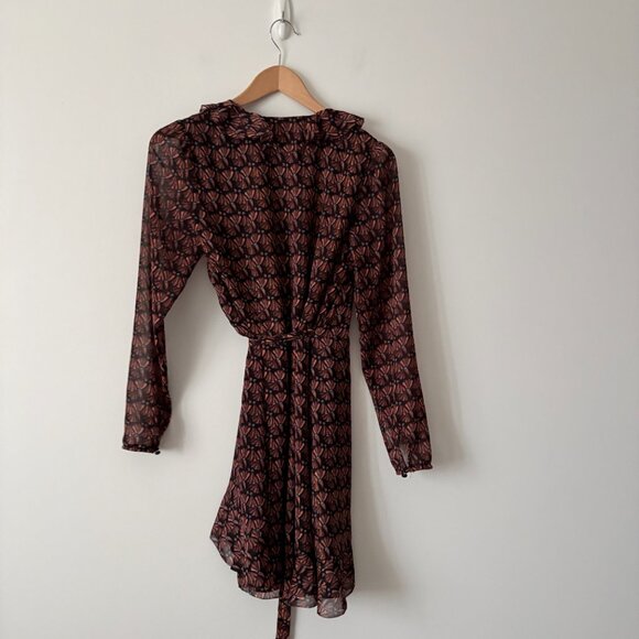 Aritiza Wilfred Louise Wrap Dress Long Sleeve Metallic Size Small - Picture 5 of 9